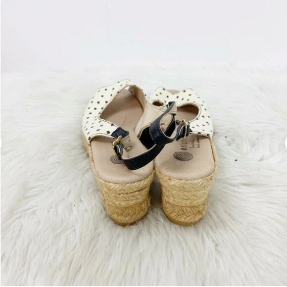 Eric Michael Leather Polka Dot Slingback Wedge Sandals EU 35 US 5 Women Heel - Picture 4 of 11